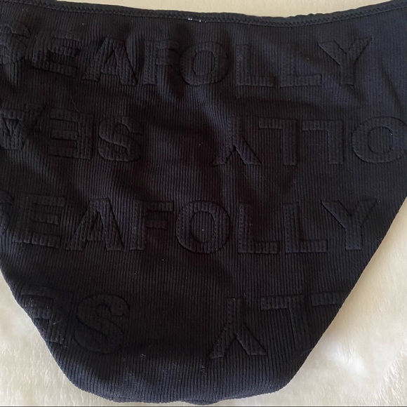 Seafolly Black & White Ribbed Swim Bikini Bottoms - Picture 7 of 7